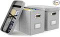 Oterri File Organizer Box with Lid, Hanging Filing File Box with Mesh Pocket by Oterri