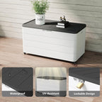 PATIOEASY 100GAL Square Storage Box White，Waterproof Resin Storage Bin - Image 6