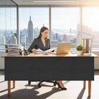 HolyMaji 60" Under Desk Privacy Panel Self-Adhesive Modesty Panel 600D Heavy - Image 6