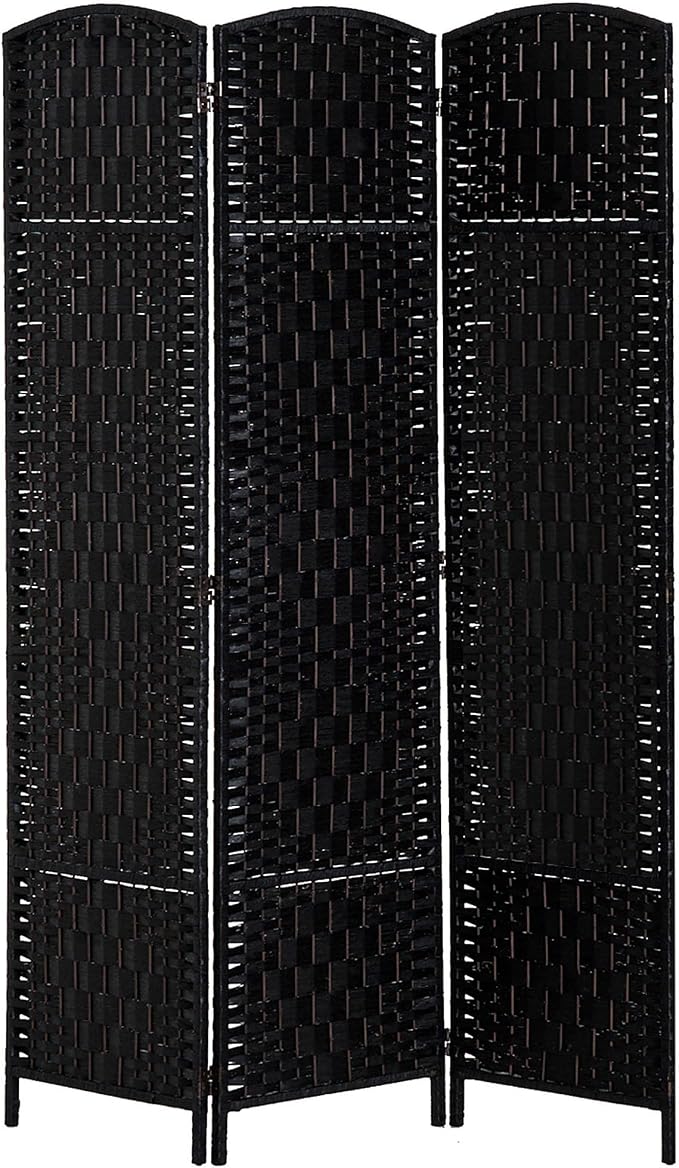 HOMCOM Room Divider, 3 Panel Folding Privacy Screen, 6FT Tall Portable Wicker by HOMCOM