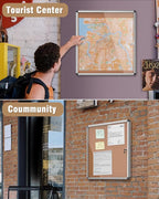 Mifuro 28"x26" Enclosed Bulletin Board, Lockable Weather-Resistant Aluminum - Image 8