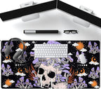 Black Mouse Pad Mushroom Desk Pad Skull Skeleton Purple Pc Laptop Office - Image 4
