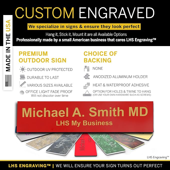 Personalized Name Plate with Choice of Mounting Holders - Image 2