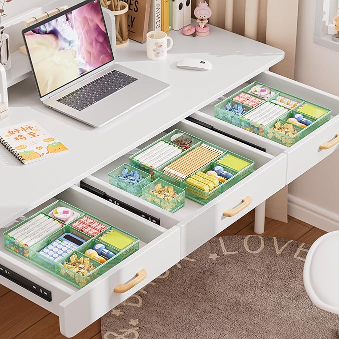 Marbrasse 3 Packs Desk Drawer Organizers, Metal Mesh Dividers - Image 5