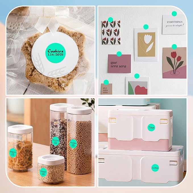 1 Inch Round Color Coding Labels, 1000 Dots Per Roll Aqua Color Coded Dot - Image 7