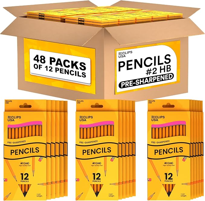 Pencils Bulk, Pencils #2, Number 2 Pencils, Pre-Sharpened Pencil Bulk, School by E-CLIPSUSA