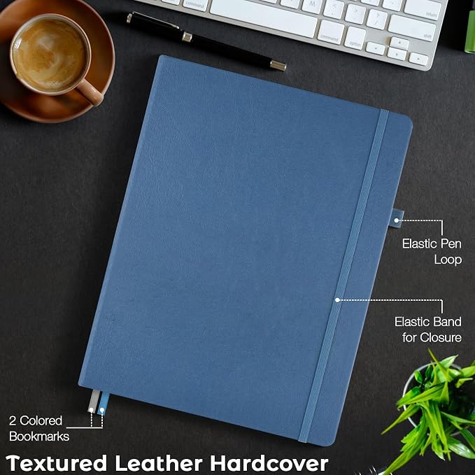 College Ruled Notebook, A4 Hardcover Leather Notebook - Image 5