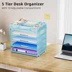 Marbrasse 5-Tier Letter Tray Paper Organizer - Image 6