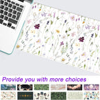 White Floral Desk Mat Cute Flowers Desk Pad Aesthetic Sage Mouse Pad XL Large - Image 7