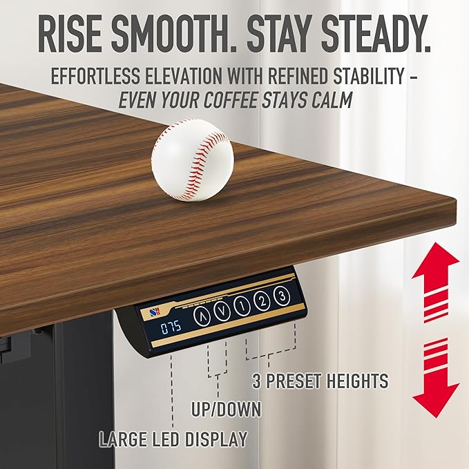 SHW 55 x 28 Inches Electric Height Adjustable Standing Desk - Image 7