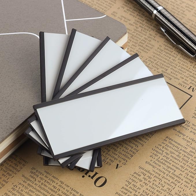 LLPT Magnetic Label Holder 2” x 1” 50 Packs C Channel 300g White Paper Cards - Image 4