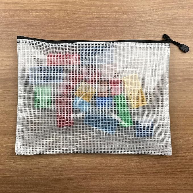 Oaimyy-18PCS-12 x 16 Inches-Mesh Zipper Pouch, Plastic Zip File Folders Puzzle - Image 8