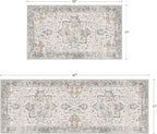 GENIMO Runner Rug 2PCs, Machine Washable Non Slip Vintage Hallway Runner Rug - Image 2