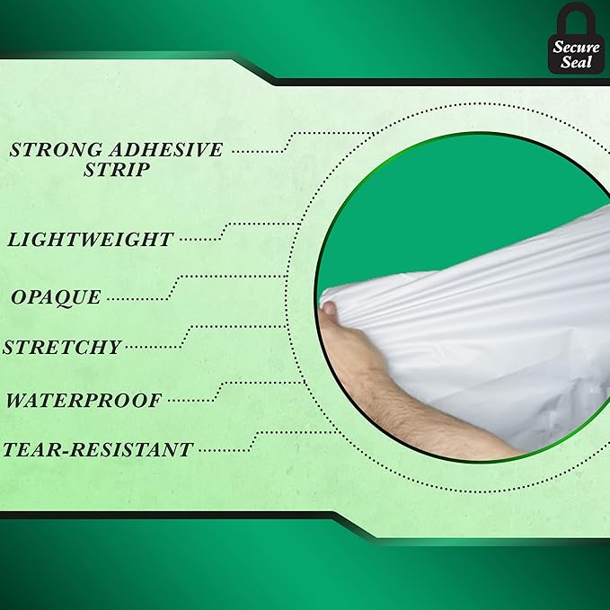 300 Pack Secure Seal White Poly Mailers Shipping Bags - Image 4