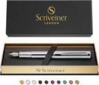 Scriveiner Silver Chrome Fountain Pen, Award Winning Luxury Pen, Heavy Pocket - Image 9