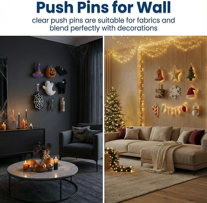Push Pins 200Pcs Thumb Tacks: Clear Push Pin - Image 6
