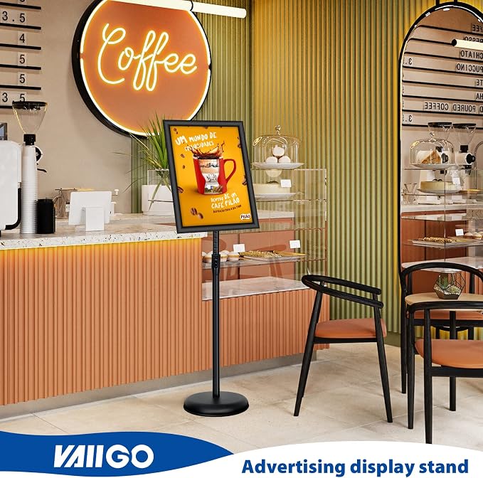 VAIIGO 2Pack 8.5x11 Inch Adjustable Pedestal Poster Sign Stand, Heavy Duty - Image 8