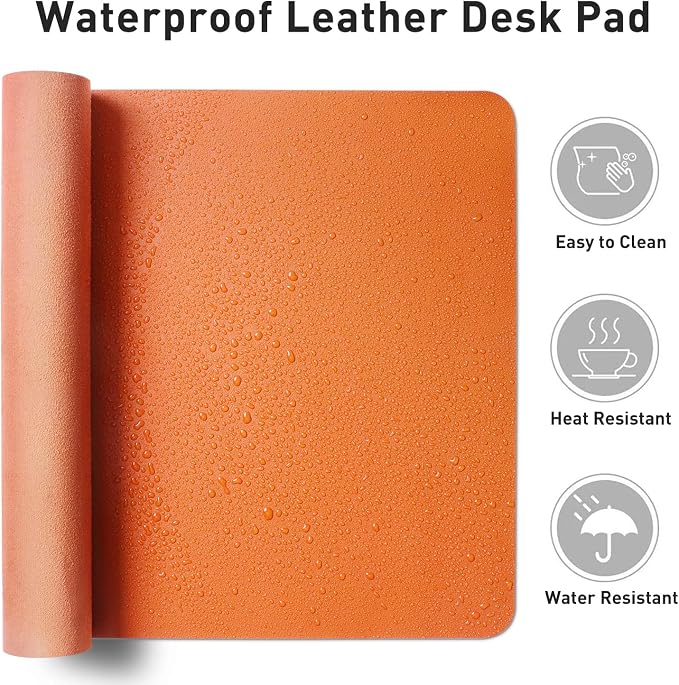 Aothia Faux Leather Desk Mat – Large Mouse Pad, Non-Slip PU Leather Blotter - Image 7