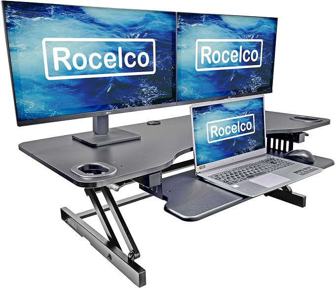 Rocelco 45" Height Adjustable Standing Desk Converter - Image 4