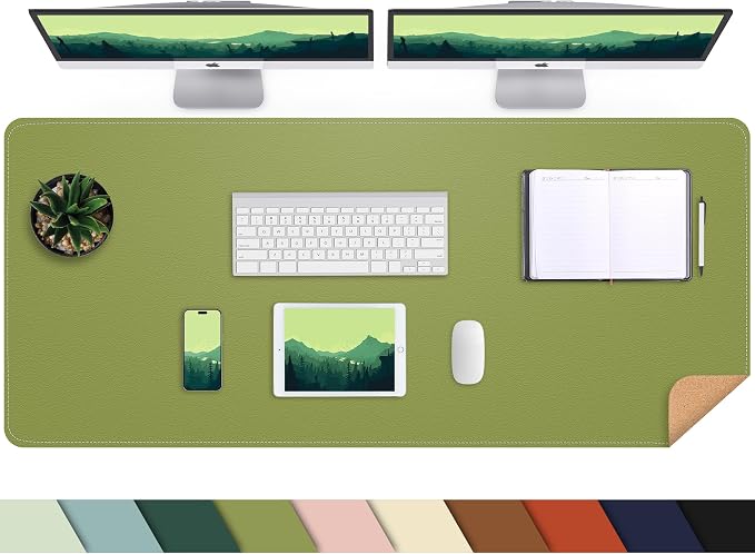Leather Desk pad Protector, Large Desk mat by AFIING