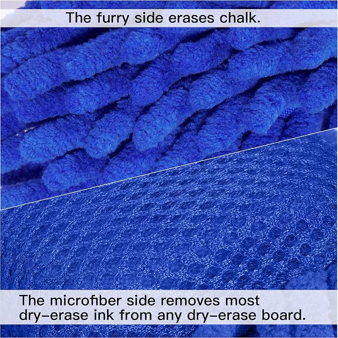 SITHON 4 Pieces Magnetic Microfiber Shag Whiteboard Eraser, Washable Microfiber - Image 3