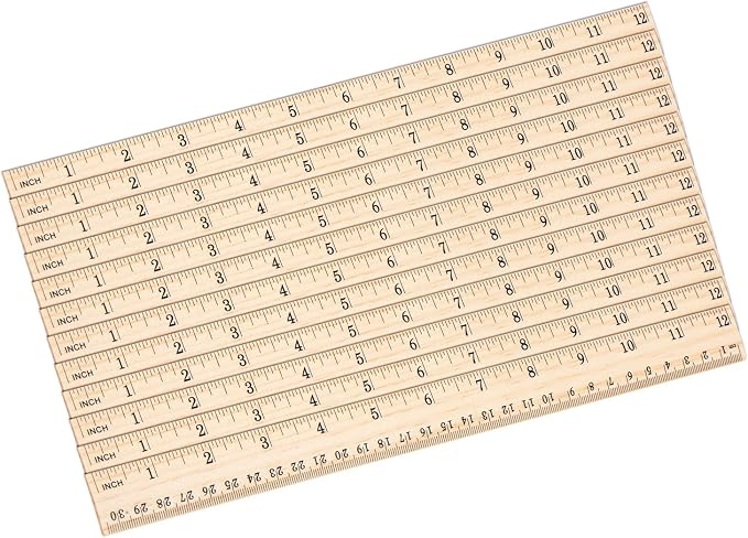 eBoot 12 Pack Wood Ruler Student Rulers Wooden School Rulers Office Ruler - Image 6