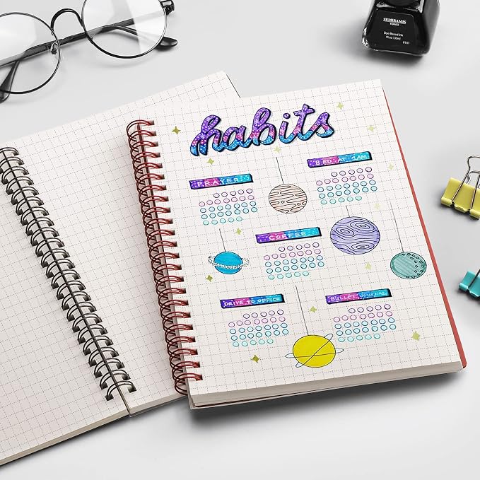 EMSHOI Graph Paper Spiral Notebook 5.7" x 8.22" - Image 6
