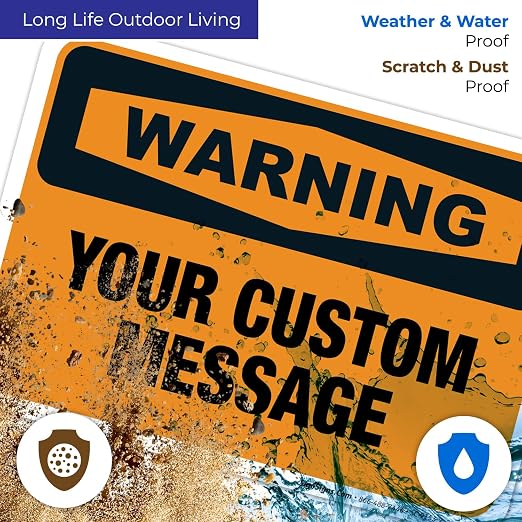 Custom Warning Sign, OSHA Sign, 10x7 Inches, 4 Mil Vinyl Decal Stickers Weather - Image 5