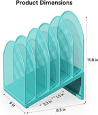 OUTIOE 5-Section Desk File Organizer, Metal Mesh Folder Organizer - Image 4