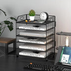 6 Tier Desk Organizer, Heavy-Duty Thick Metal Letter Tray Organizer, Large - Image 4