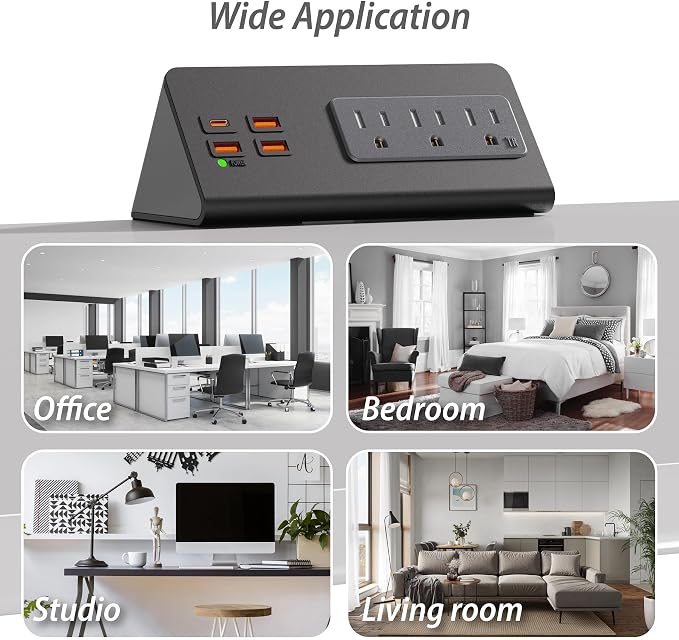 Upgraded, Desk Edge Clamp Mount Power Strips - Image 2