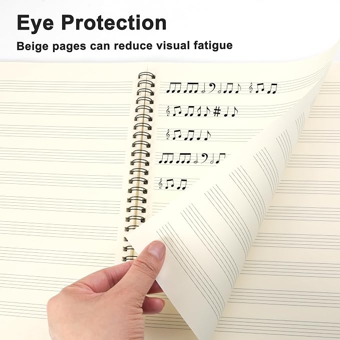 MoHern Blank Sheet Music Notebook, 160 Pages Composition Staff Paper Notebook 2 - Image 4