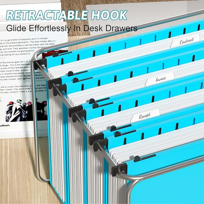 Nordun Plastic Hanging File Folder Extra Capacity, 12 Pack Reinforced Hang - Image 6