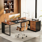 AODK 71 Inch Executive Desk, L Shaped Desk - Image 2