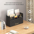 WISUCART Bamboo Mail Organizer Countertop Wood Desk Organizer Drawer Tabletop - Image 4