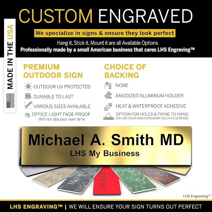 Personalized Name Plate with Choice of Mounting Holders - Image 2
