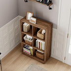 ChooChoo 3-Tier Bookshelf, 6 Cube Storage Organizer, Wooden Bookcase - Image 5