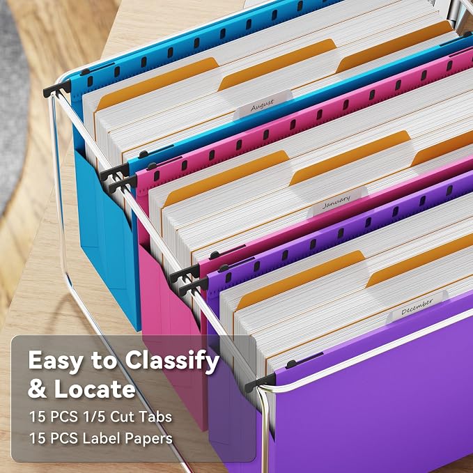 Ansook Legal Size Hanging File Folders Extra Capacity, Heavy Duty 4" Expandable - Image 4