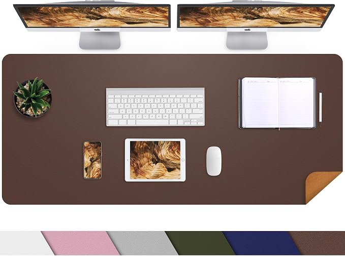 Leather Desk pad Protector, Large Desk mat by AFIING