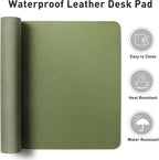 Aothia Leather Desk Pad Protector, Mouse Pad, Office Desk Mat, Non-Slip PU - Image 7