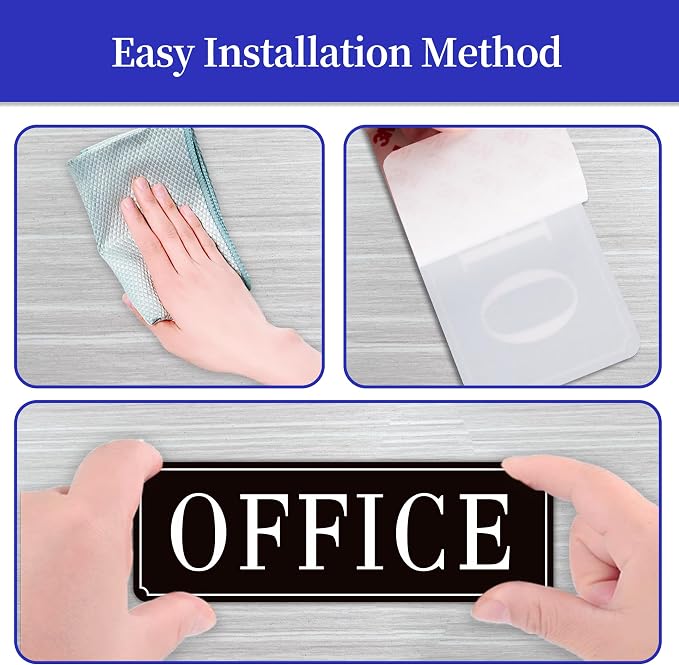 The Office Door Sign for Home and Business，Self-Adhesive Waterproof and - Image 4