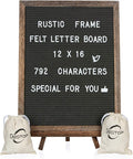 Felt Letter Board with Rustic Vintage Frame and Stand 12x16 inch, Numbers and by Destop
