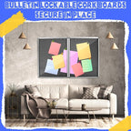 Enclosed Bulletin Board 48" x 36" Weather Resistant Lockable Notice Cork - Image 4