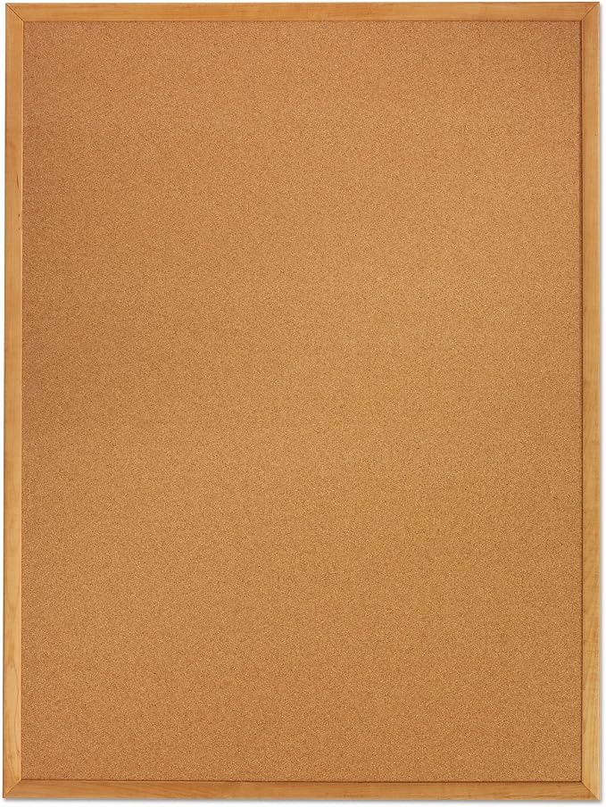Quartet Cork Board, Bulletin Board, Oak Finish Frame - Image 6