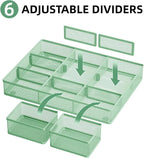 Marbrasse 3 Packs Desk Drawer Organizers, Metal Mesh Dividers - Image 2
