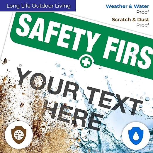 Custom Safety First Sign, OSHA Sign, 18x24 Inches, Rust Free .063 Aluminum - Image 5