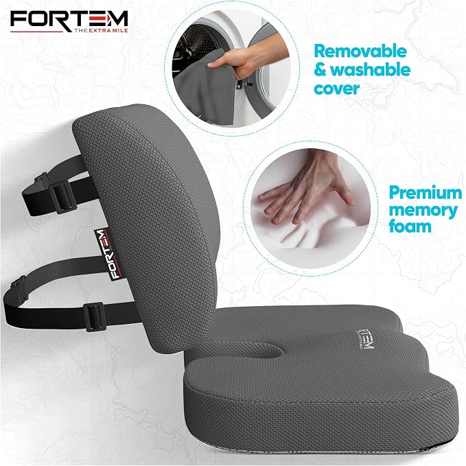 FORTEM Seat Cushion, Office Chair Cushion, Lumbar Support Pillow - Image 3