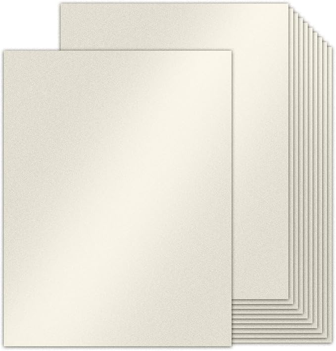 100 Sheets Silver Shimmer Cardstock 8.5 x 11 Metallic Paper, Goefun 80lb Card by Goefun