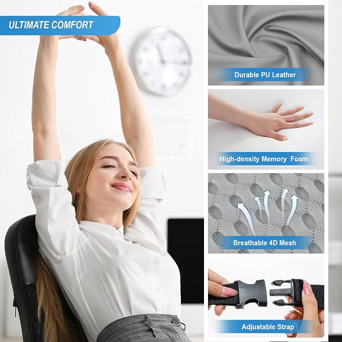 Lofty Aim Memory Foam Lumbar Support Cushion Relieves Lower Back Pain - Image 5