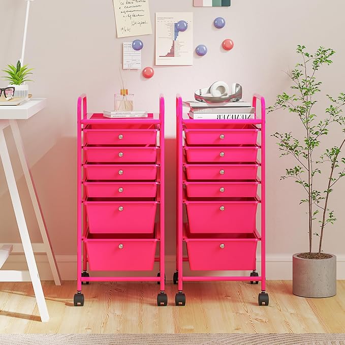 RELAX4LIFE 6-Drawer Rolling Storage Cart - Image 2